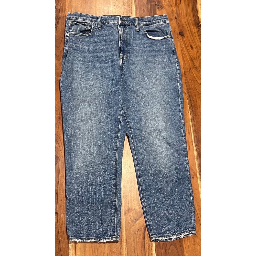 Madewell The High-Rise Slim Crop Boyjean Blue Denim Jeans Size 32